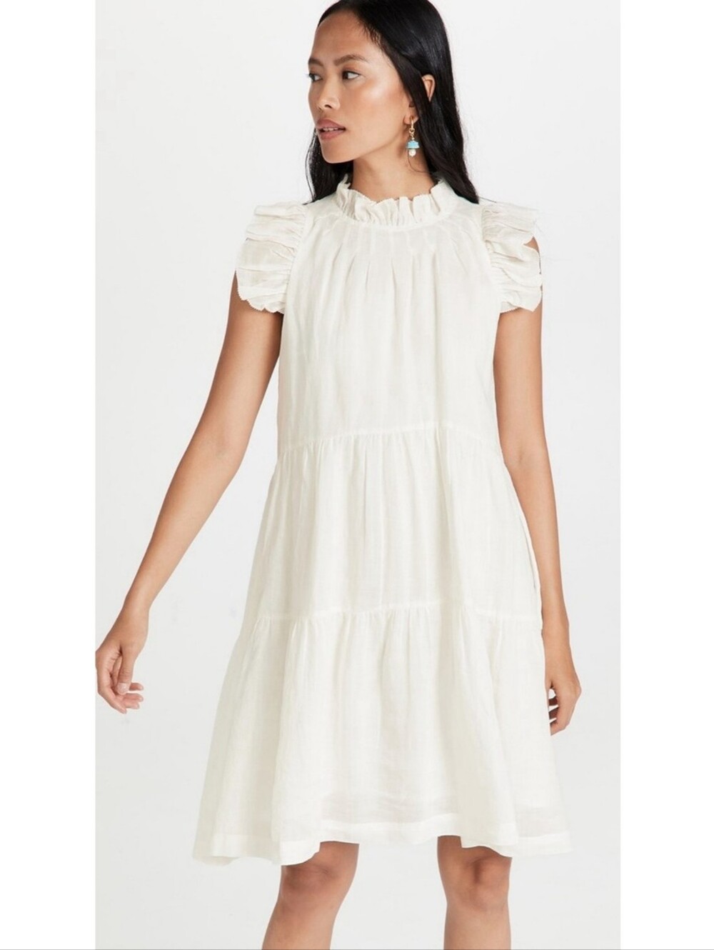 Sea New York Waverly Flutter Sleeve White Dress Size 00